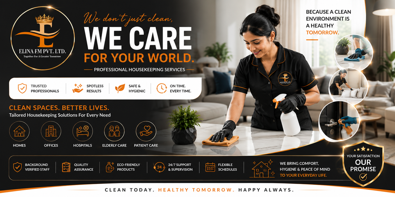ELINA FM housekeeping staff at work
